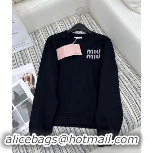 Luxury Cheap Miu Miu Sweatshirt 1108 Black 2024