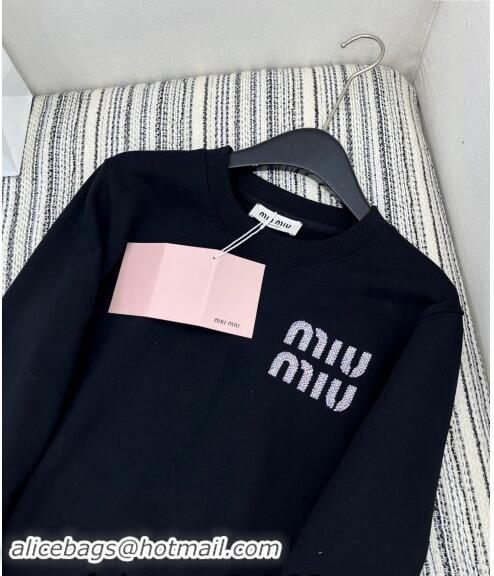 Luxury Cheap Miu Miu Sweatshirt 1108 Black 2024