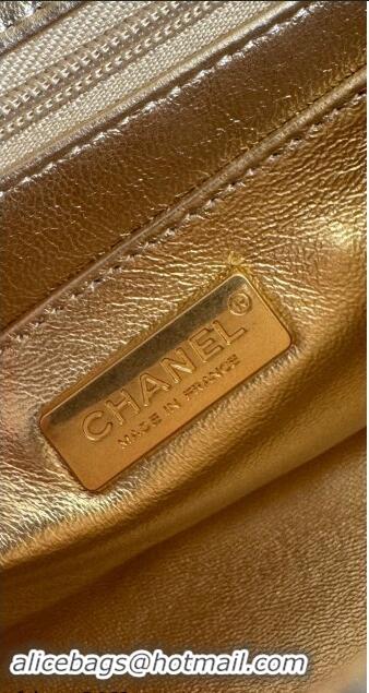 Big Discount Chanel Mini Classic Flap Bag with Top Handle in Pythonskin Leather AS2431 Gold-Tone 2024