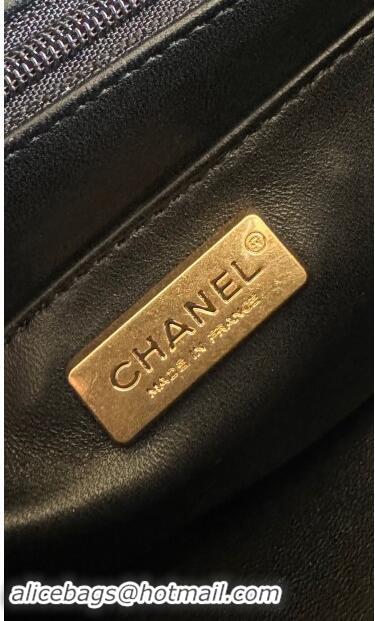 Discount Design Chanel Mini Classic Flap Bag with Top Handle in Pythonskin Leather AS2431 Gold/Black 2024