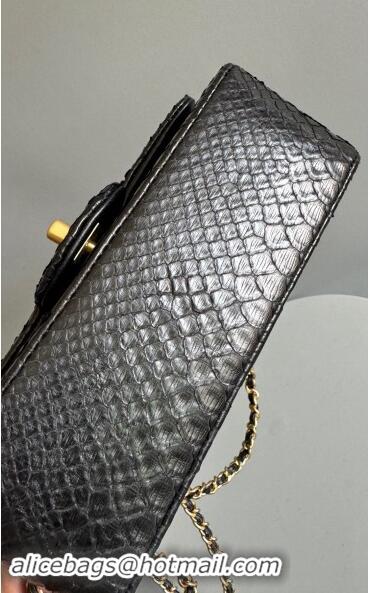 Reasonable Price Chanel Mini Classic Flap Bag with Top Handle in Pythonskin Leather AS2431 Black 2024