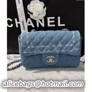 Promotional Chanel Denim Classic Mini Flap Bag A69900 Light Blue 2024