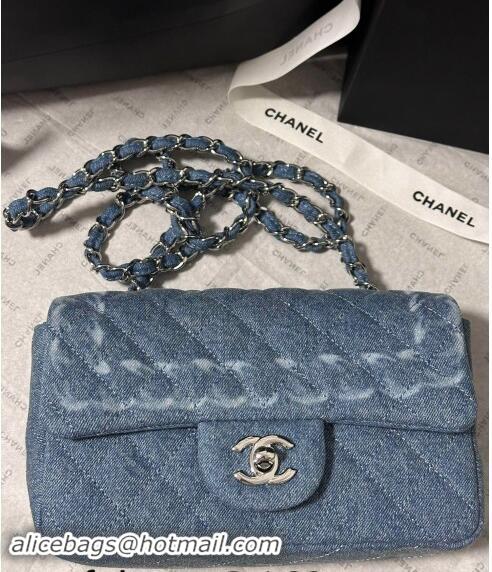 Promotional Chanel Denim Classic Mini Flap Bag A69900 Light Blue 2024