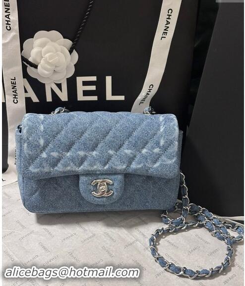 Promotional Chanel Denim Classic Mini Flap Bag A69900 Light Blue 2024