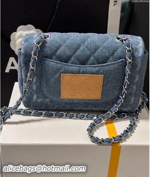 Promotional Chanel Denim Classic Mini Flap Bag A69900 Light Blue 2024