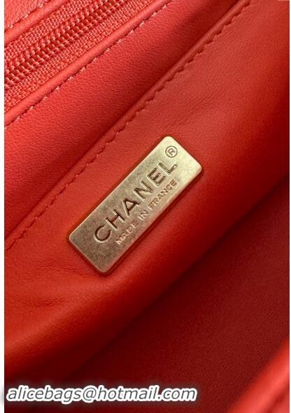 Reasonable Price Chanel Mini Classic Flap Bag with Top Handle in Pythonskin Leather AS2431 Orange 2024