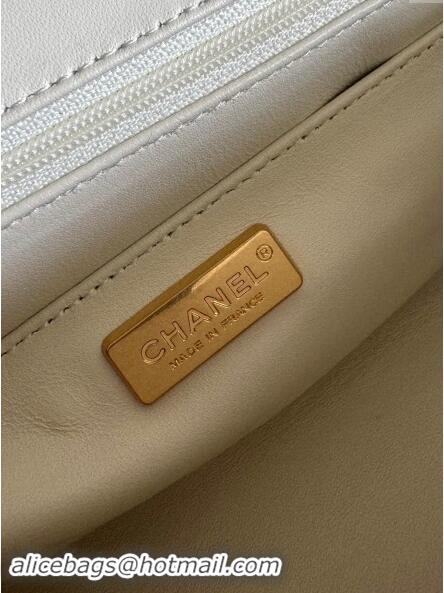 Discount Chanel Mini Classic Flap Bag with Top Handle in Pythonskin Leather AS2431 Grey/Orange 2024