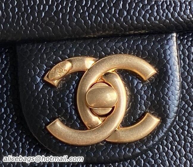 New Design Chanel Grained Shiny Calfskin Small Flap Bag with Chain AS5186 Black 2024