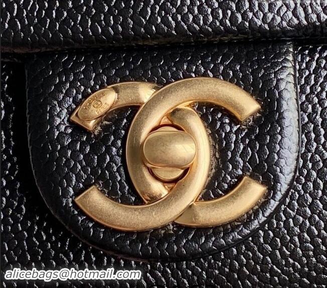 Super Quality Chanel Grained Shiny Calfskin Maxi Clutch Bag with Chain AS5182 Black 2024