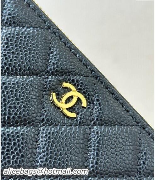 Reasonable Price Chanel Grained Calfskin Zip Wallet 50097 Black/Gold 2024