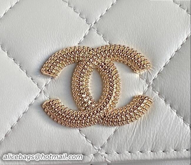 Well Crafted Chanel Lambskin Clutch with Chain AP4315 White 2024