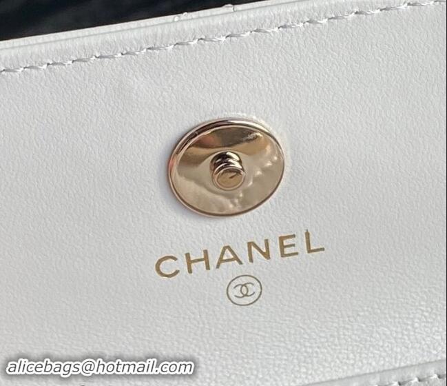 Well Crafted Chanel Lambskin Clutch with Chain AP4315 White 2024