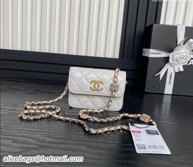 Well Crafted Chanel Lambskin Clutch with Chain AP4315 White 2024