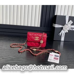 Good Taste Chanel Lambskin Clutch with Chain AP4315 Red 2024