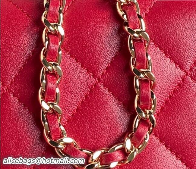 Good Taste Chanel Lambskin Clutch with Chain AP4315 Red 2024