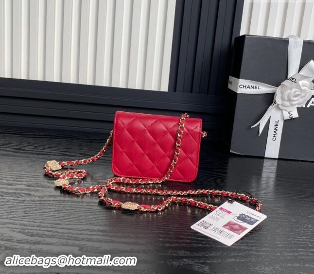 Good Taste Chanel Lambskin Clutch with Chain AP4315 Red 2024