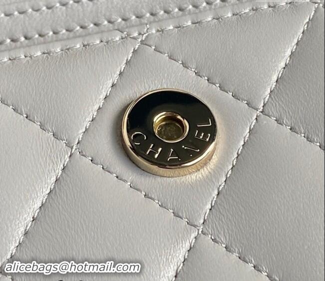 Top Design Chanel Lambskin Clutch with Chain AP4315 Grey 2024