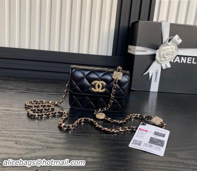 Well Crafted Chanel Lambskin Clutch with Chain AP4315 Black 2024