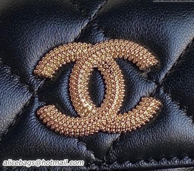 Well Crafted Chanel Lambskin Clutch with Chain AP4315 Black 2024