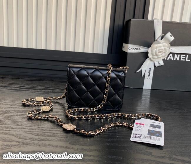 Well Crafted Chanel Lambskin Clutch with Chain AP4315 Black 2024