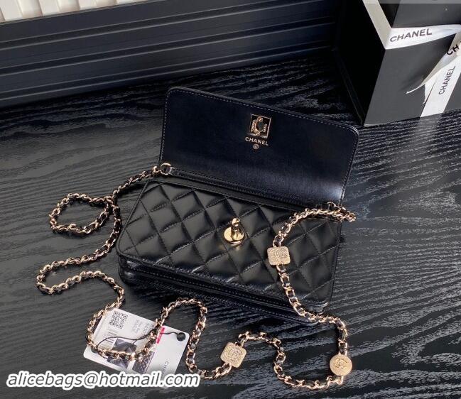 Top Quality Chanel Lambskin Clutch with Chain AP4300 Black 2024