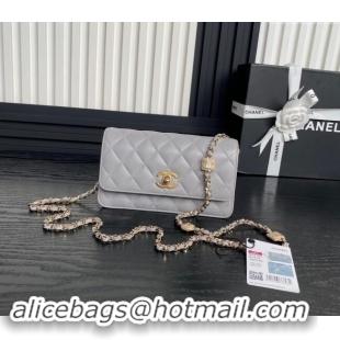 Top Grade Chanel Lambskin Clutch with Chain AP4300 Grey 2024