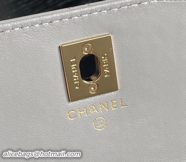 Top Grade Chanel Lambskin Clutch with Chain AP4300 Grey 2024