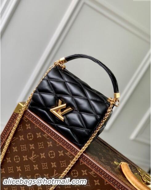 Best Price Louis Vuitton GO-14 PM Bag in Black Lambskin Leather M12004 2024