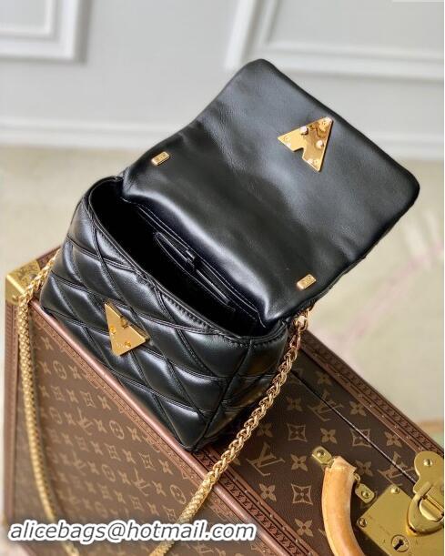 Best Price Louis Vuitton GO-14 PM Bag in Black Lambskin Leather M12004 2024