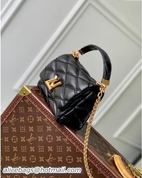 Best Price Louis Vuitton GO-14 PM Bag in Black Lambskin Leather M12004 2024