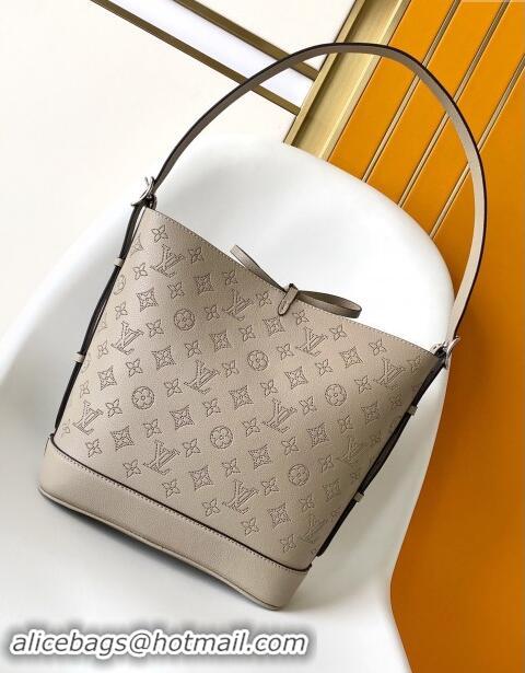 Promotional Louis Vuitton Flore Bucket bag in Perforated Mahina Calfskin M12140 Grey 2024