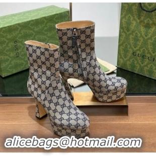 Purchase Gucci GG Canvas Platform Ankle Boots 11.5cm Grey 1014047