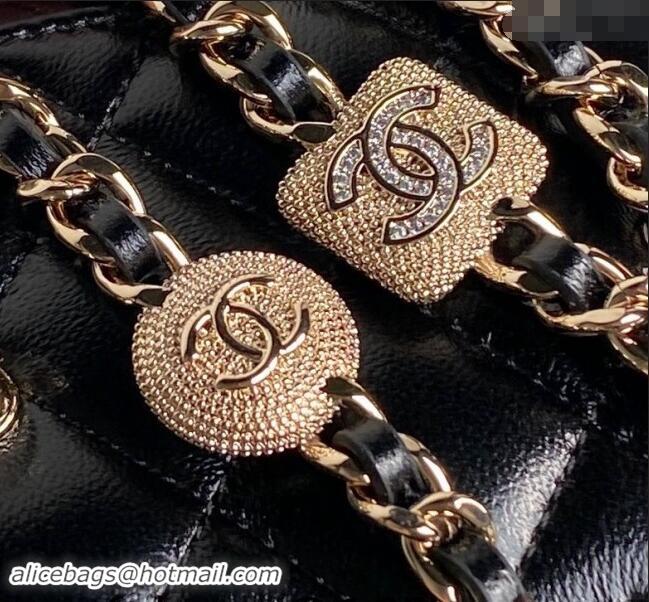 Famous Brand Chanel Lambskin Clutch with Chain AP4302 Black 2024