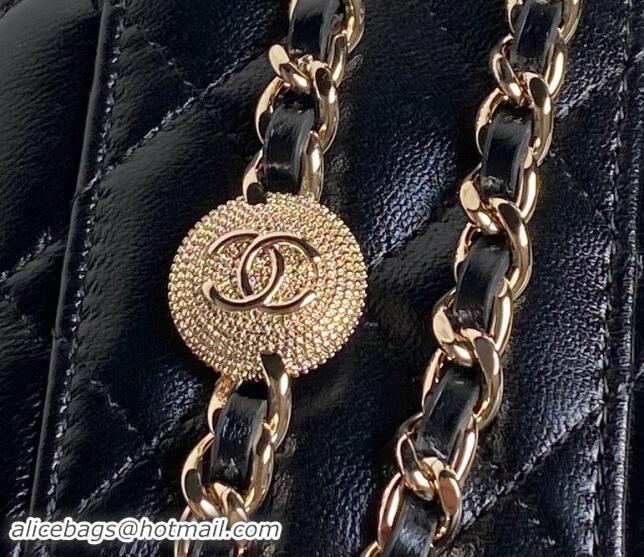 Famous Brand Chanel Lambskin Clutch with Chain AP4302 Black 2024