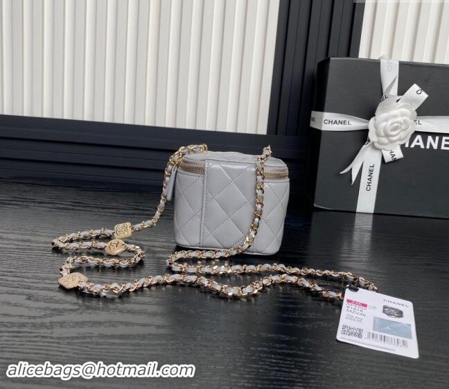 Buy Discount Chanel Lambskin Clutch with Chain AP4302 Grey 2024