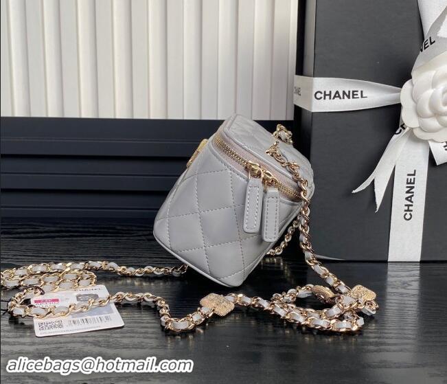 Buy Discount Chanel Lambskin Clutch with Chain AP4302 Grey 2024