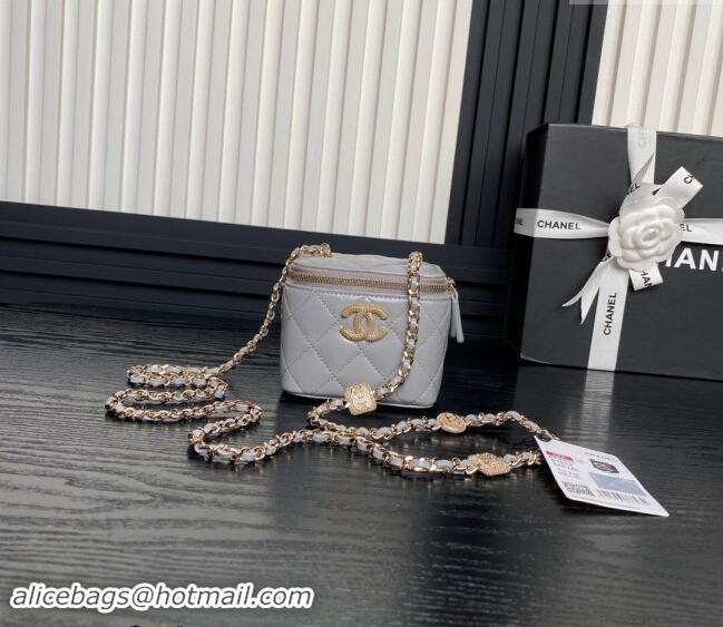 Buy Discount Chanel Lambskin Clutch with Chain AP4302 Grey 2024