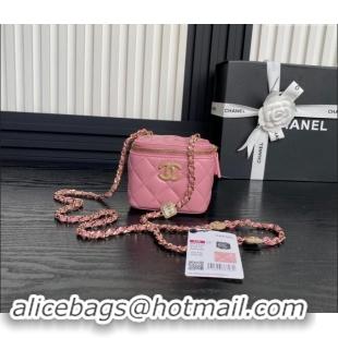 Famous Brand Chanel Lambskin Clutch with Chain AP4302 Pink 2024