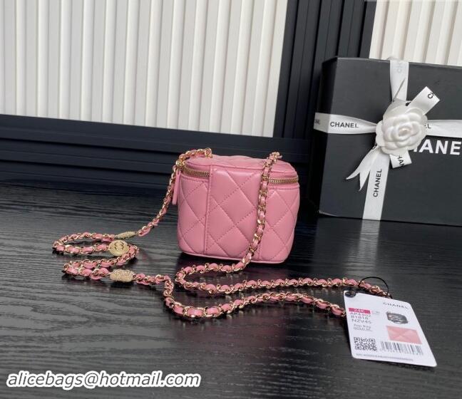 Famous Brand Chanel Lambskin Clutch with Chain AP4302 Pink 2024