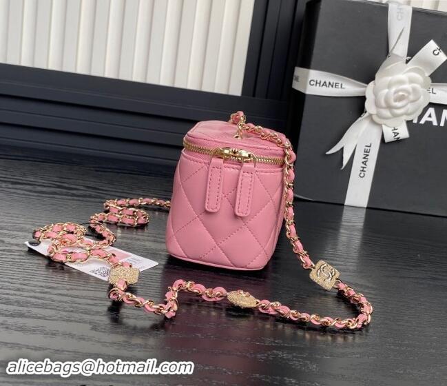 Famous Brand Chanel Lambskin Clutch with Chain AP4302 Pink 2024