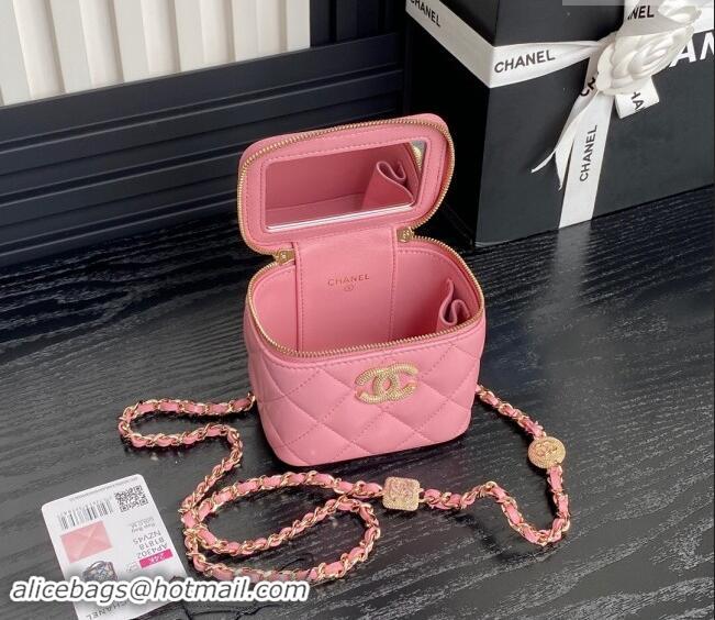 Famous Brand Chanel Lambskin Clutch with Chain AP4302 Pink 2024