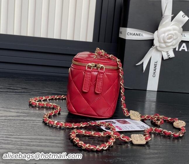 Buy Fashionable Chanel Lambskin Clutch with Chain AP4302 Red 2024