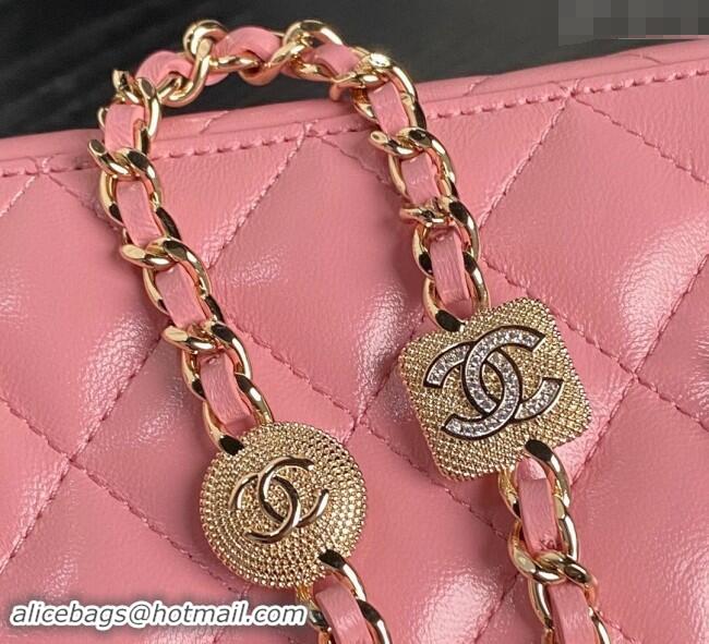 Good Looking Chanel Lambskin Clutch with Chain AP4301 Pink 2024