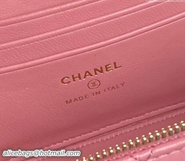 Good Looking Chanel Lambskin Clutch with Chain AP4301 Pink 2024