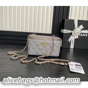 Luxury Discount Chanel Lambskin Clutch with Chain AP4301 Grey 2024