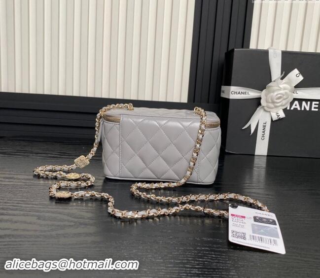 Luxury Discount Chanel Lambskin Clutch with Chain AP4301 Grey 2024