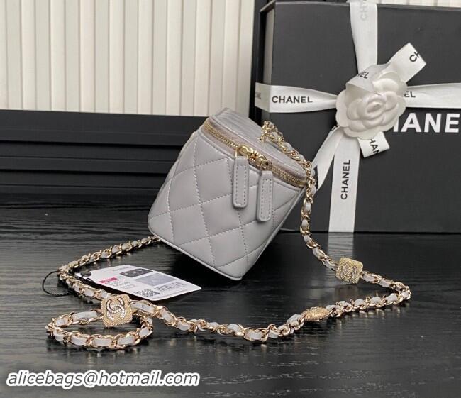 Luxury Discount Chanel Lambskin Clutch with Chain AP4301 Grey 2024