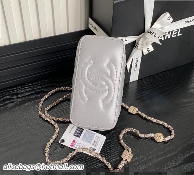 Luxury Discount Chanel Lambskin Clutch with Chain AP4301 Grey 2024