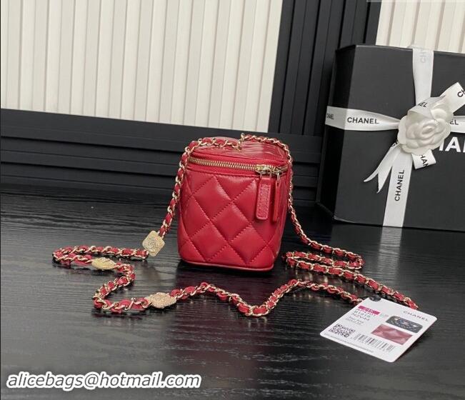 Luxury Discount Chanel Lambskin Clutch with Chain AP4301 Red 2024