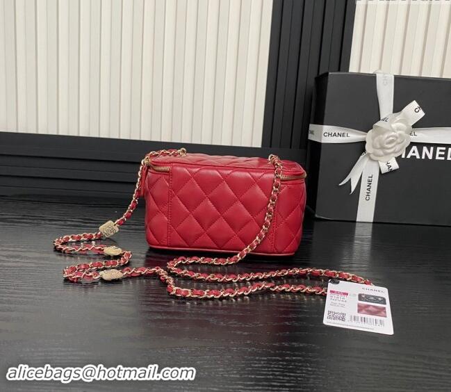 Luxury Discount Chanel Lambskin Clutch with Chain AP4301 Red 2024